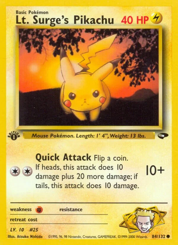 Lt. Surge's Pikachu 「G2 84/132」「EN」