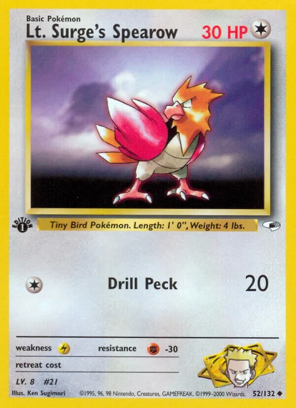 Lt. Surge's Spearow 「G1 52/132」「EN」