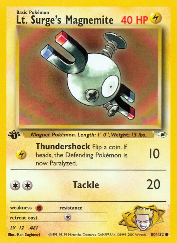 Lt. Surge's Magnemite 「G1 80/132」「EN」
