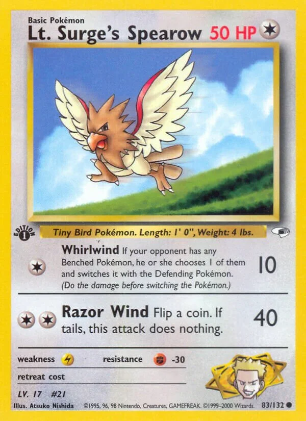 Lt. Surge's Spearow 「G1 83/132」「EN」