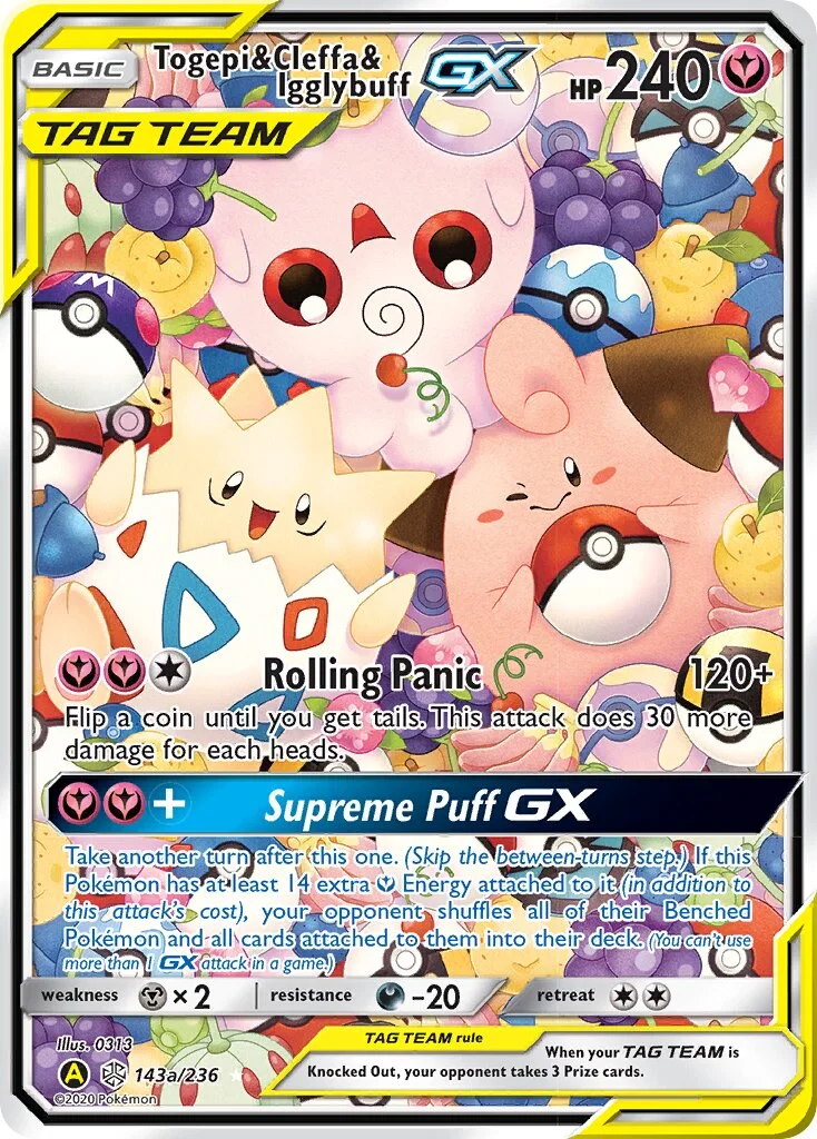 Togepi & Cleffa & Igglybuff-GX 「YELLOW_A_ALTERNATE 143a/236」「EN」