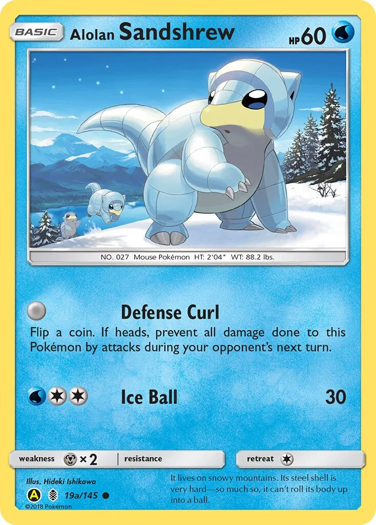 Alolan Sandshrew 「YELLOW_A_ALTERNATE 19a/145」「EN」