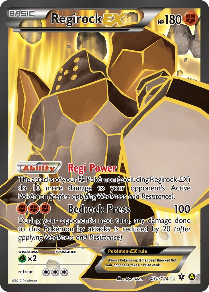 Regirock-EX 「YELLOW_A_ALTERNATE 43a/124」「EN」