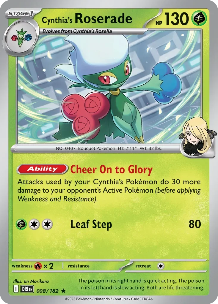 Cynthia's Roserade 「PLAY_POKEMON_PRIZE_PACK_SERIES_EIGHT 008/182」「EN」