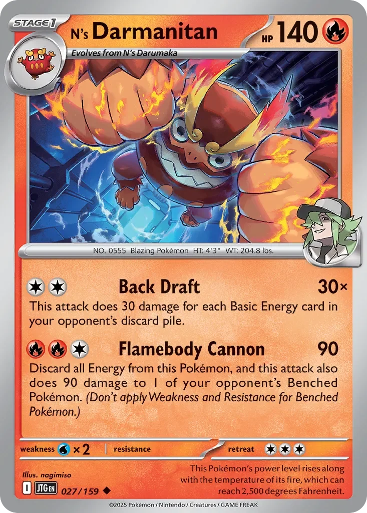 N's Darmanitan 「PLAY_POKEMON_PRIZE_PACK_SERIES_EIGHT 027/159」「EN」