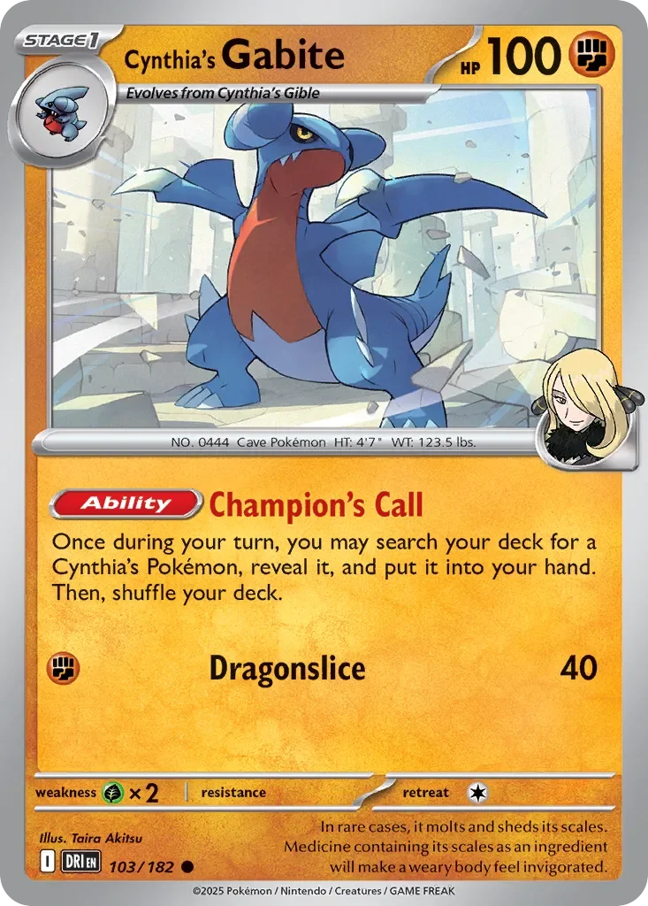 Cynthia's Gabite 「PLAY_POKEMON_PRIZE_PACK_SERIES_EIGHT 103/182」「EN」