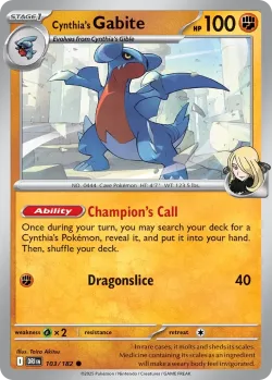 Cynthia's Gabite 「PLAY_POKEMON_PRIZE_PACK_SERIES_EIGHT 103/182」「EN」