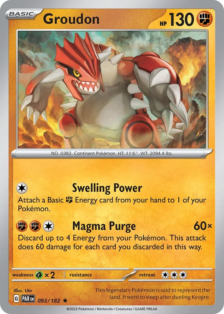 Groudon 「PLAY_POKEMON_PRIZE_PACK_SERIES_FIVE 093/182」「EN」