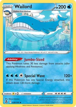 Wailord 「PLAY_POKEMON_PRIZE_PACK_SERIES_FOUR 038/195」「EN」