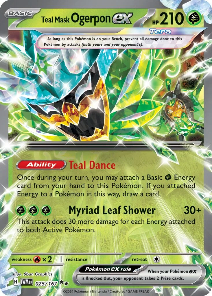 Teal Mask Ogerpon ex 「PLAY_POKEMON_PRIZE_PACK_SERIES_SEVEN 025/167」「EN」