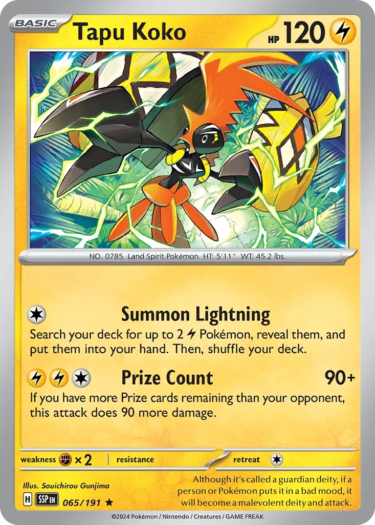 Tapu Koko 「PLAY_POKEMON_PRIZE_PACK_SERIES_SEVEN 065/191」「EN」