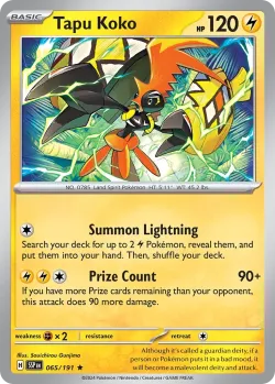 Tapu Koko 「PLAY_POKEMON_PRIZE_PACK_SERIES_SEVEN 065/191」「EN」