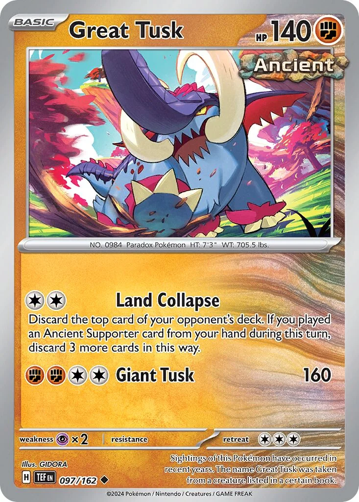 Great Tusk 「PLAY_POKEMON_PRIZE_PACK_SERIES_SIX 097/162」「EN」