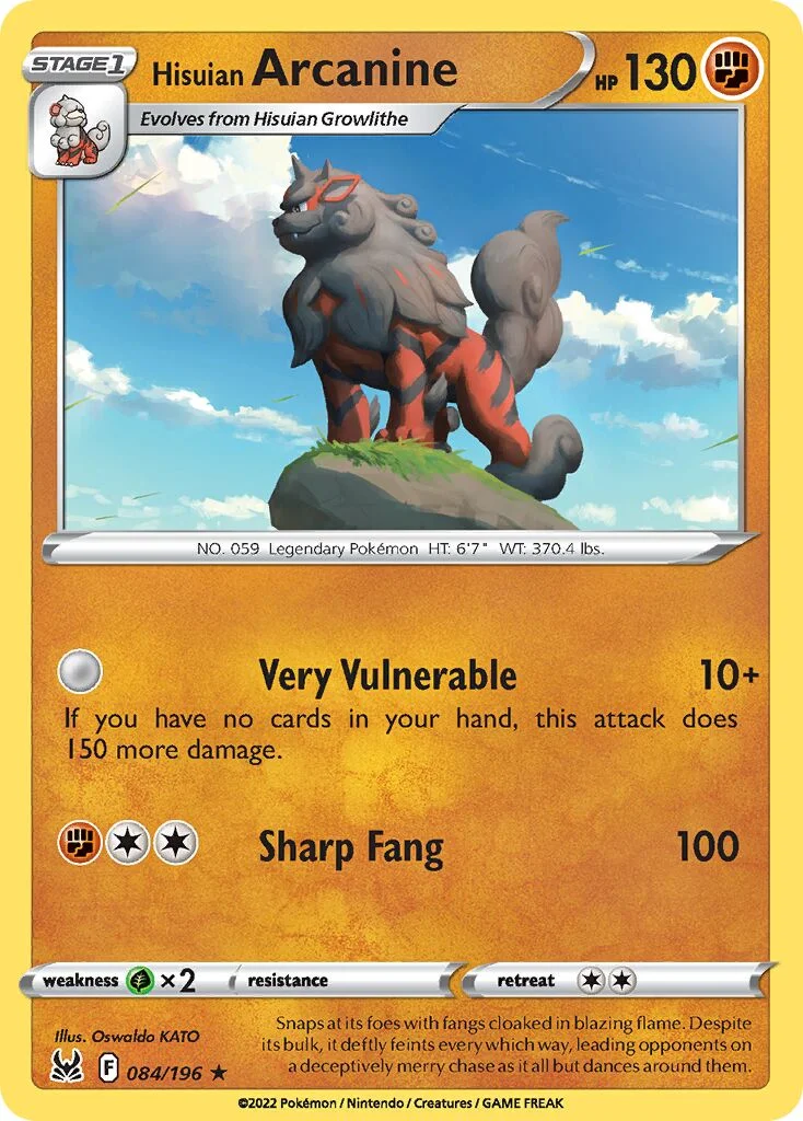Hisuian Arcanine 「PLAY_POKEMON_PRIZE_PACK_SERIES_THREE 084/196」「EN」