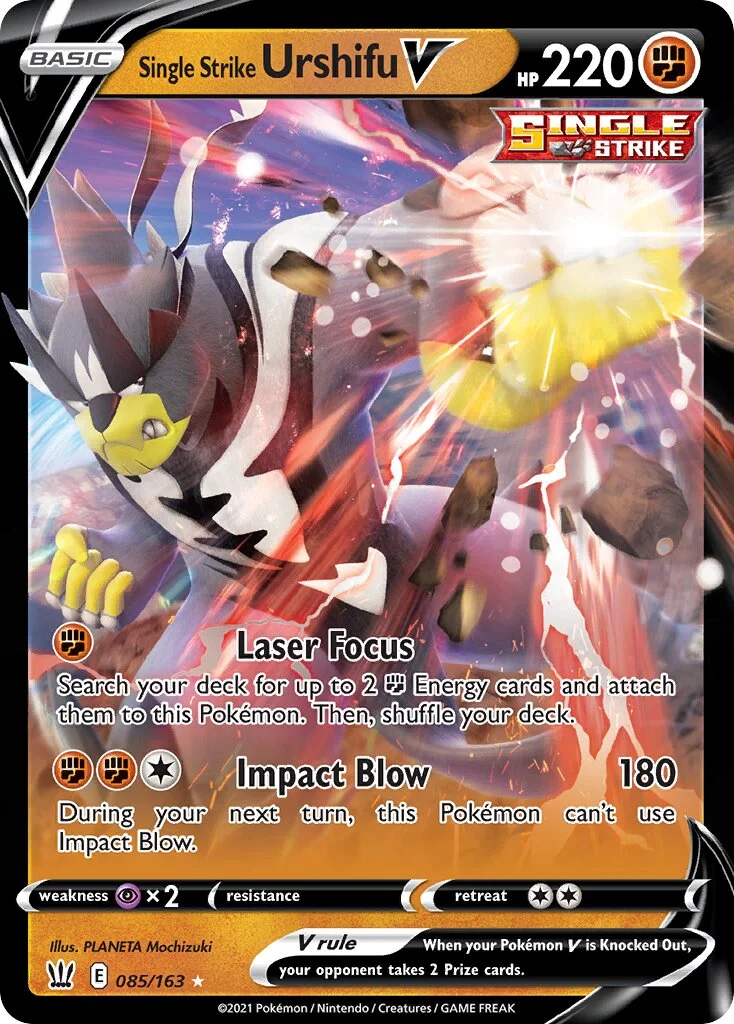 Single Strike Urshifu V 「PLAY_POKEMON_PRIZE_PACK_SERIES_TWO 085/163」「EN」