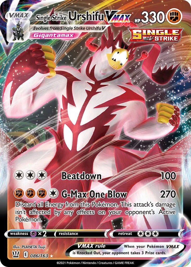 Single Strike Urshifu VMAX 「PLAY_POKEMON_PRIZE_PACK_SERIES_TWO 086/163」「EN」