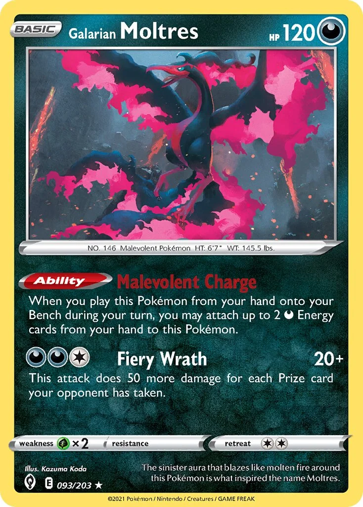 Galarian Moltres 「PLAY_POKEMON_PRIZE_PACK_SERIES_TWO 093/203」「EN」