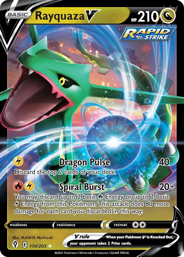 Rayquaza V 「PLAY_POKEMON_PRIZE_PACK_SERIES_TWO 110/203」「EN」
