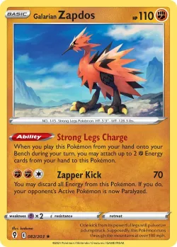 Galarian Zapdos 「PLAY_POKEMON_PRIZE_PACK_SERIES_TWO 082/203」「EN」