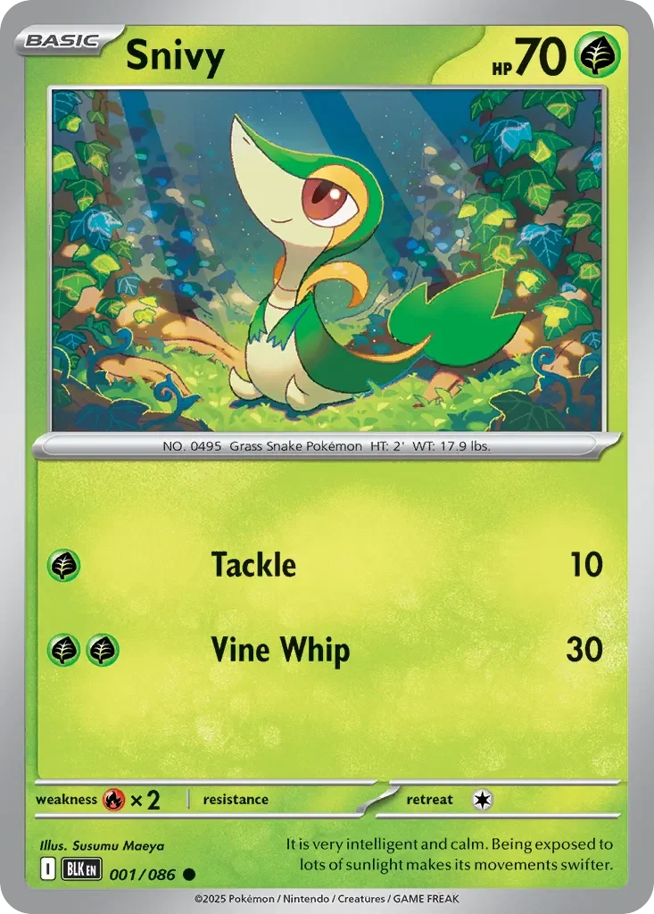 Snivy 「BLK 001/086」「EN」