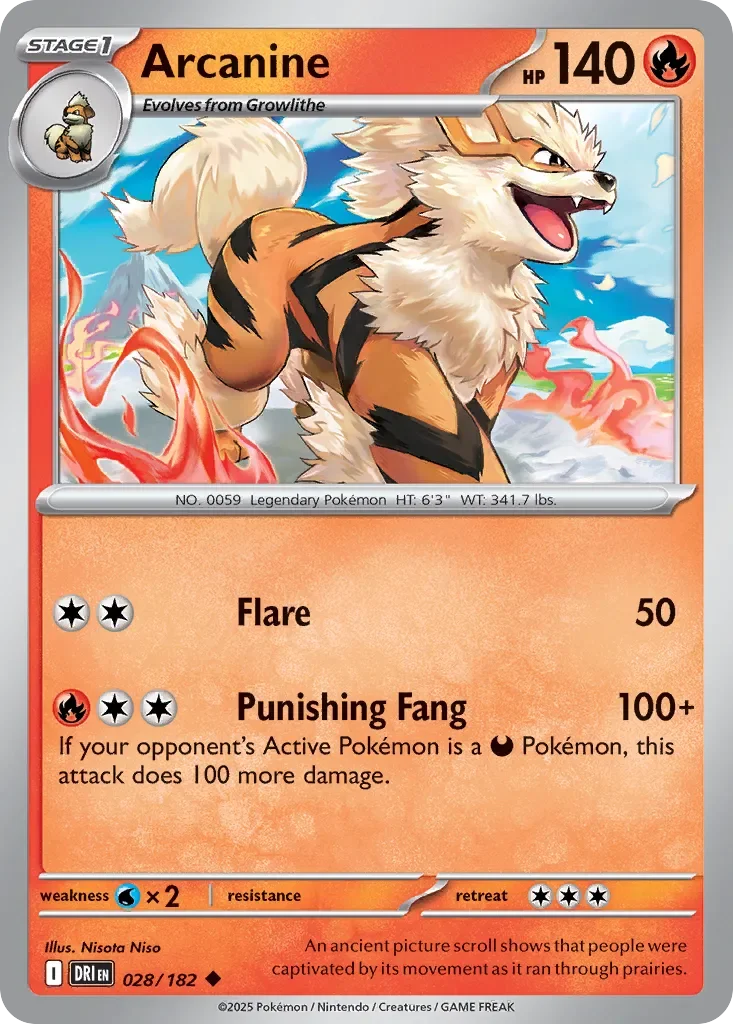 Arcanine 「DRI 028/182」「EN」