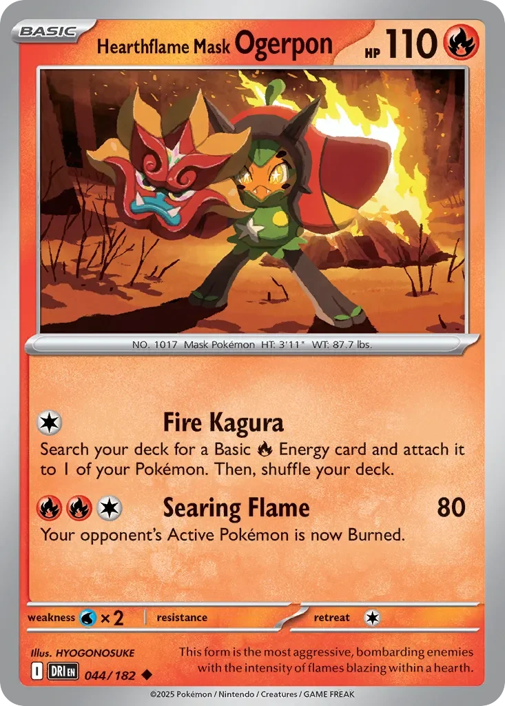 Hearthflame Mask Ogerpon 「DRI 044/182」「EN」