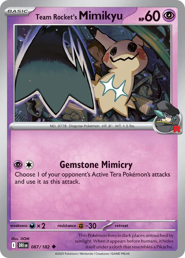 Team Rocket's Mimikyu 「DRI 087/182」「EN」