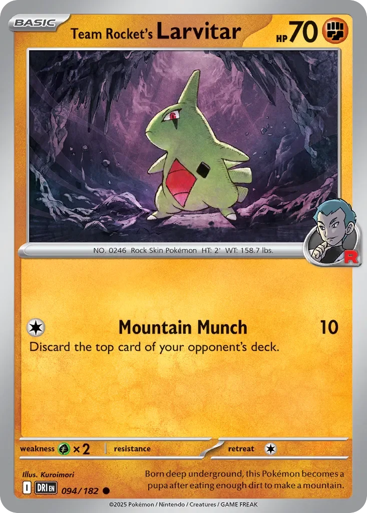 Team Rocket's Larvitar 「DRI 094/182」「EN」