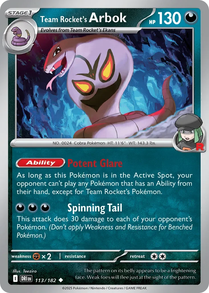 Team Rocket's Arbok 「DRI 113/182」「EN」