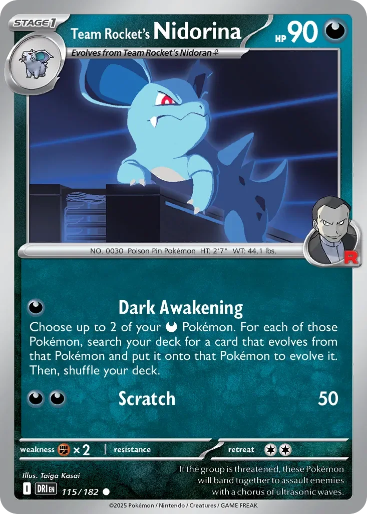 Team Rocket's Nidorina 「DRI 115/182」「EN」