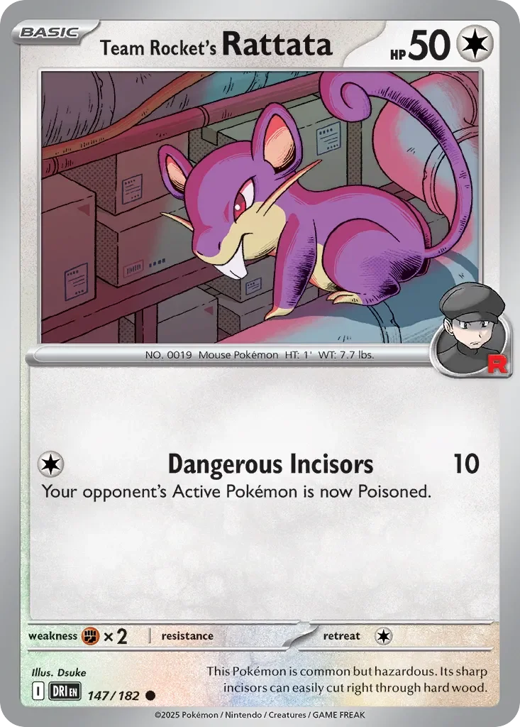 Team Rocket's Rattata 「DRI 147/182」「EN」