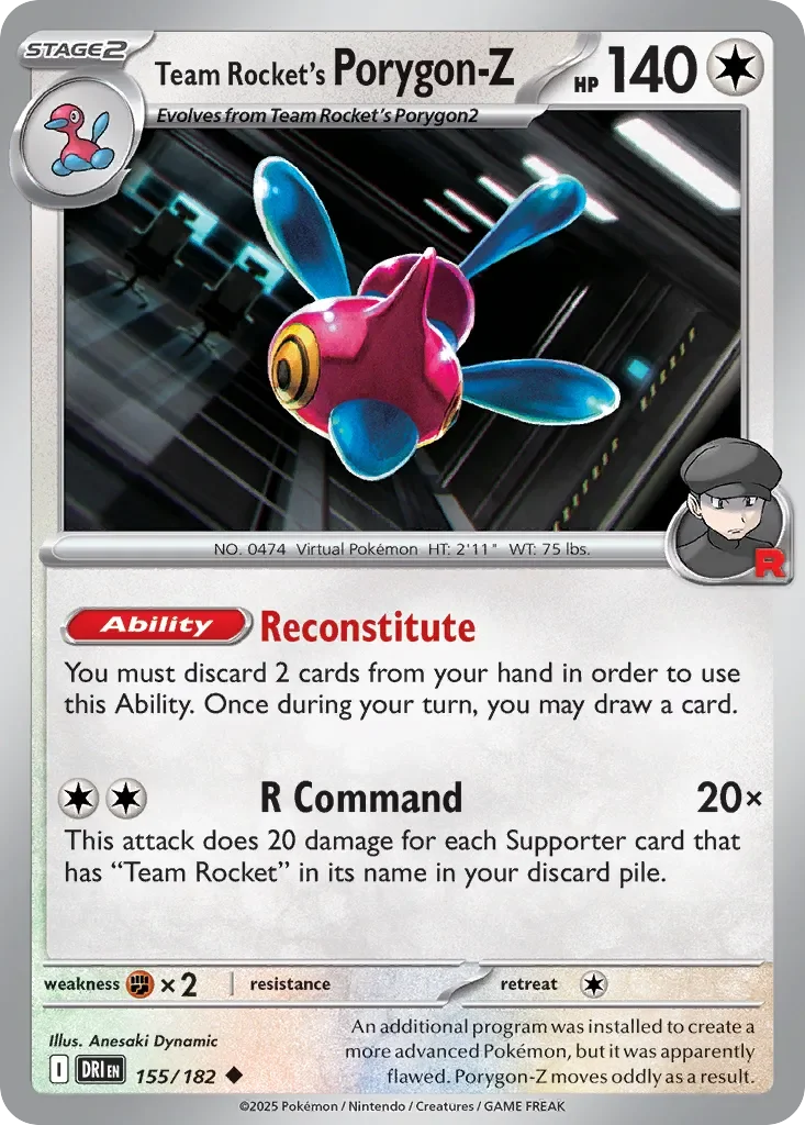 Team Rocket's Porygon-Z 「DRI 155/182」「EN」