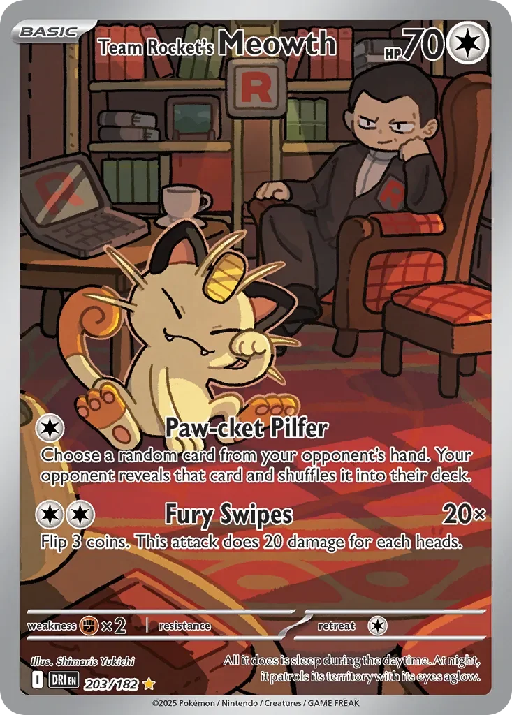 Team Rocket's Meowth 「DRI 203/182」「EN」