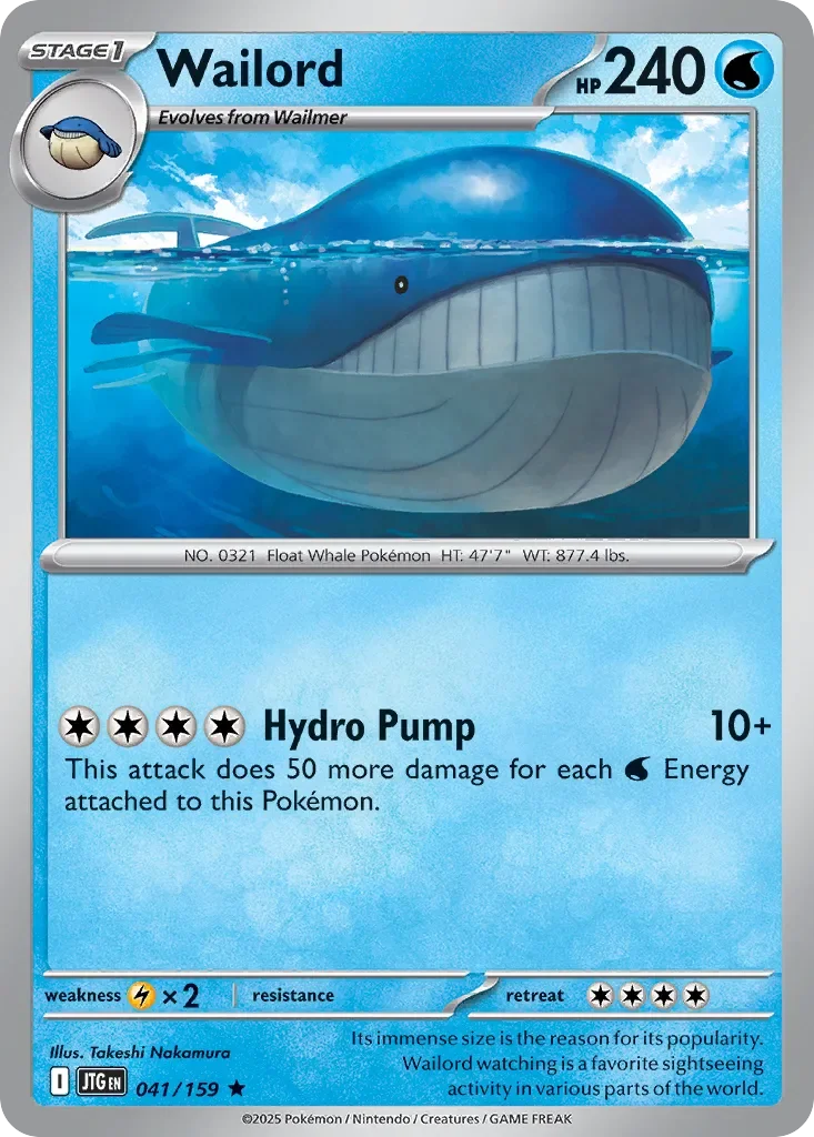Wailord 「JTG 041/159」「EN」