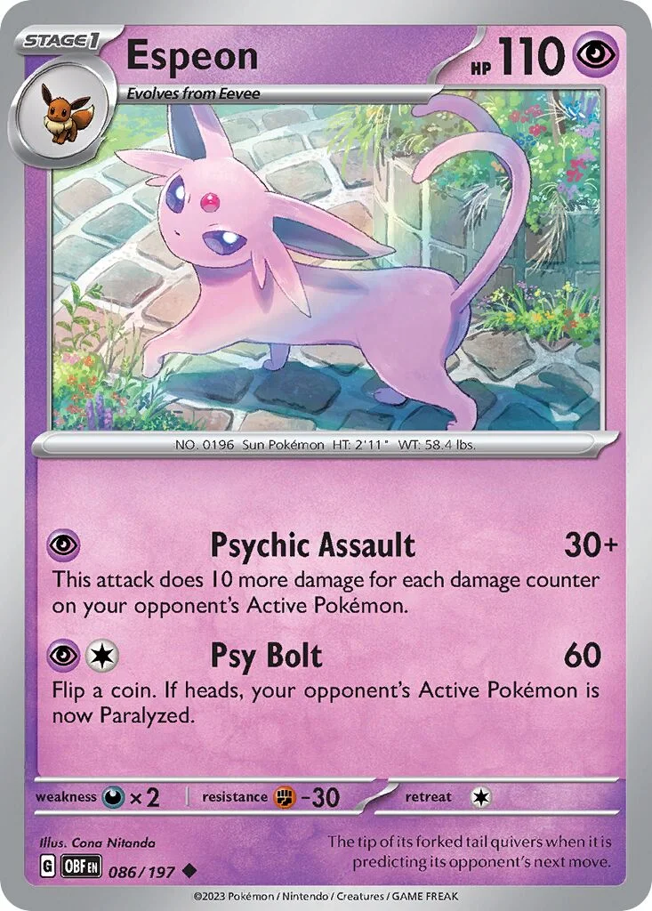 Espeon 「OBF 086/197」「EN」
