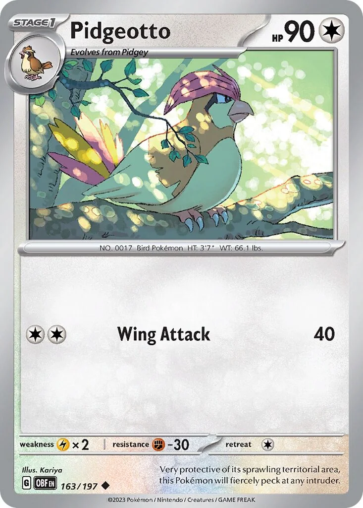 Pidgeotto 「OBF 163/197」「EN」