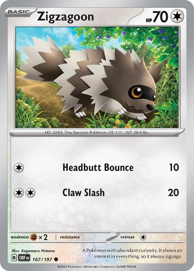 Zigzagoon 「OBF 167/197」「EN」