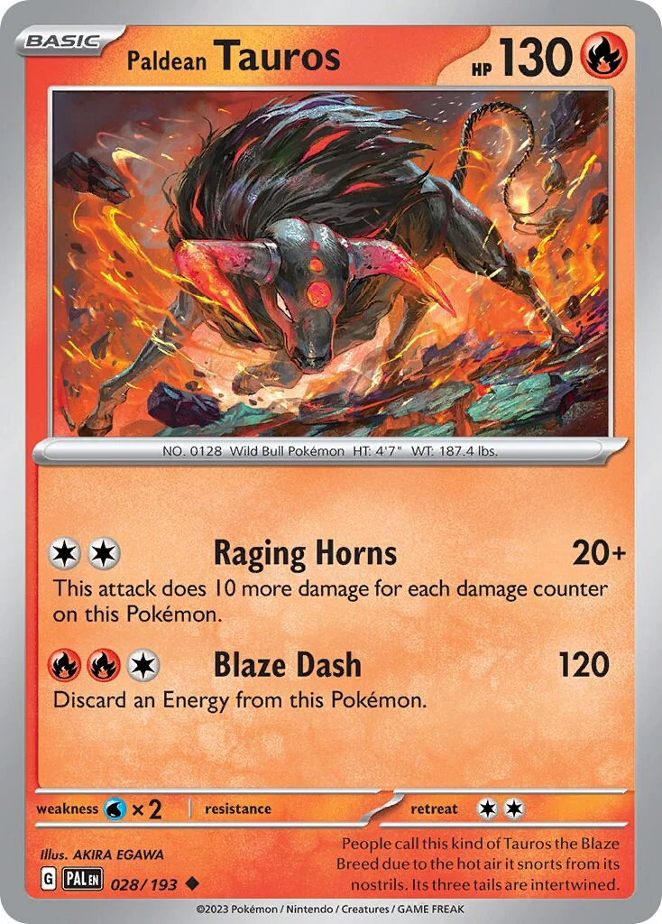 Paldean Tauros 「PAL 028/193」「EN」