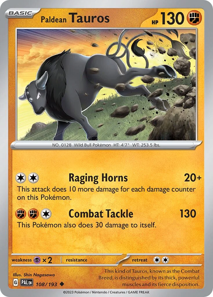 Paldean Tauros 「PAL 108/193」「EN」