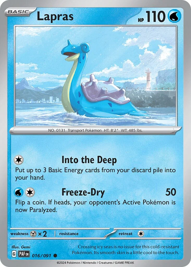 Lapras 「PAF 016/091」「EN」
