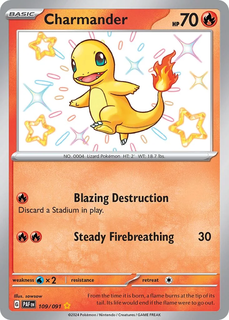Charmander 「PAF 109/091」「EN」