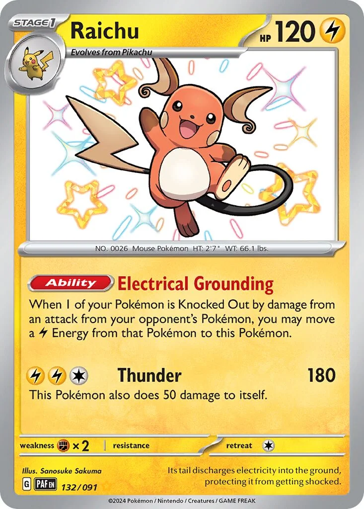 Raichu 「PAF 132/091」「EN」