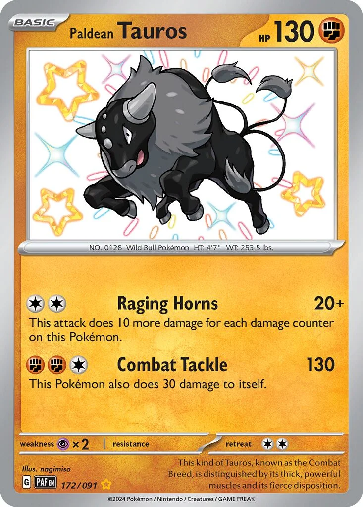 Paldean Tauros 「PAF 172/091」「EN」