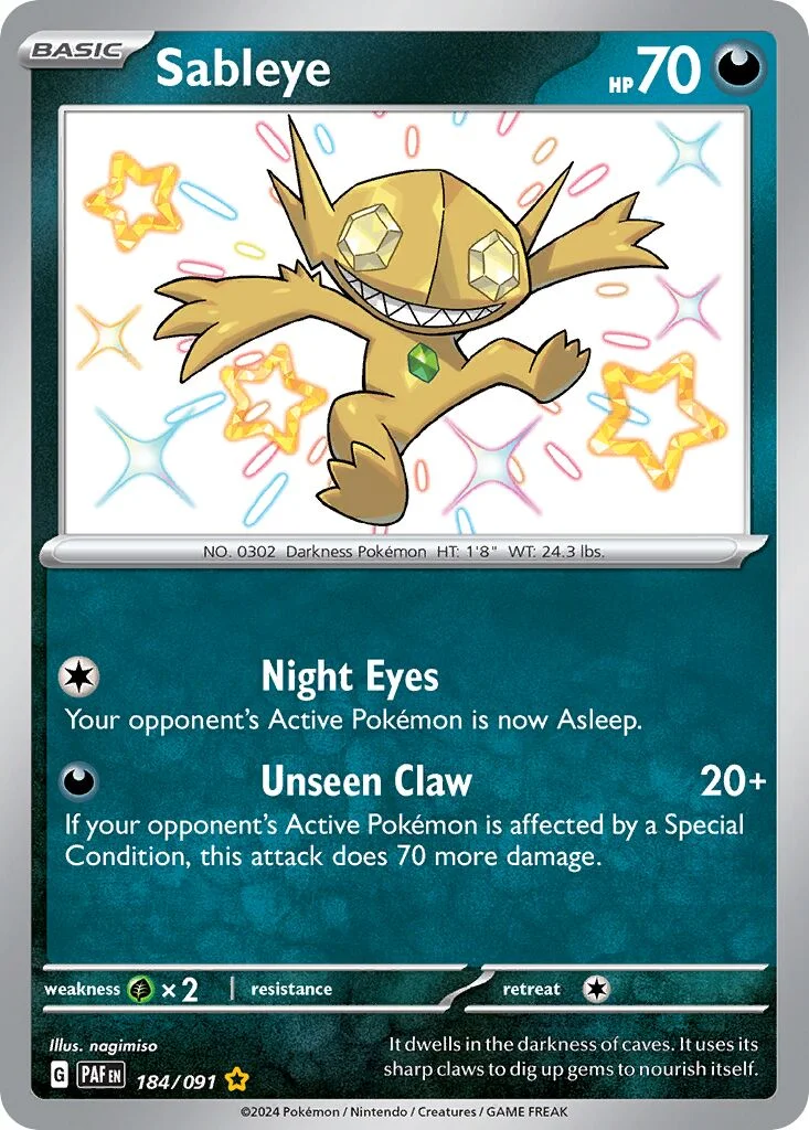 Sableye 「PAF 184/091」「EN」