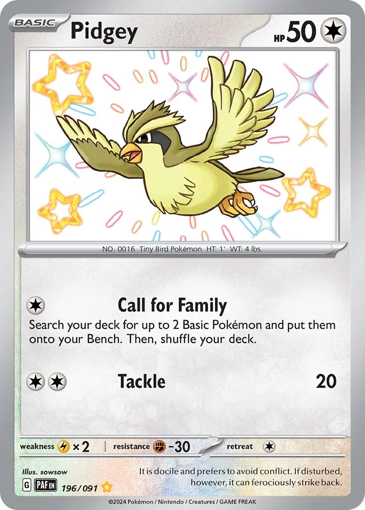 Pidgey 「PAF 196/091」「EN」