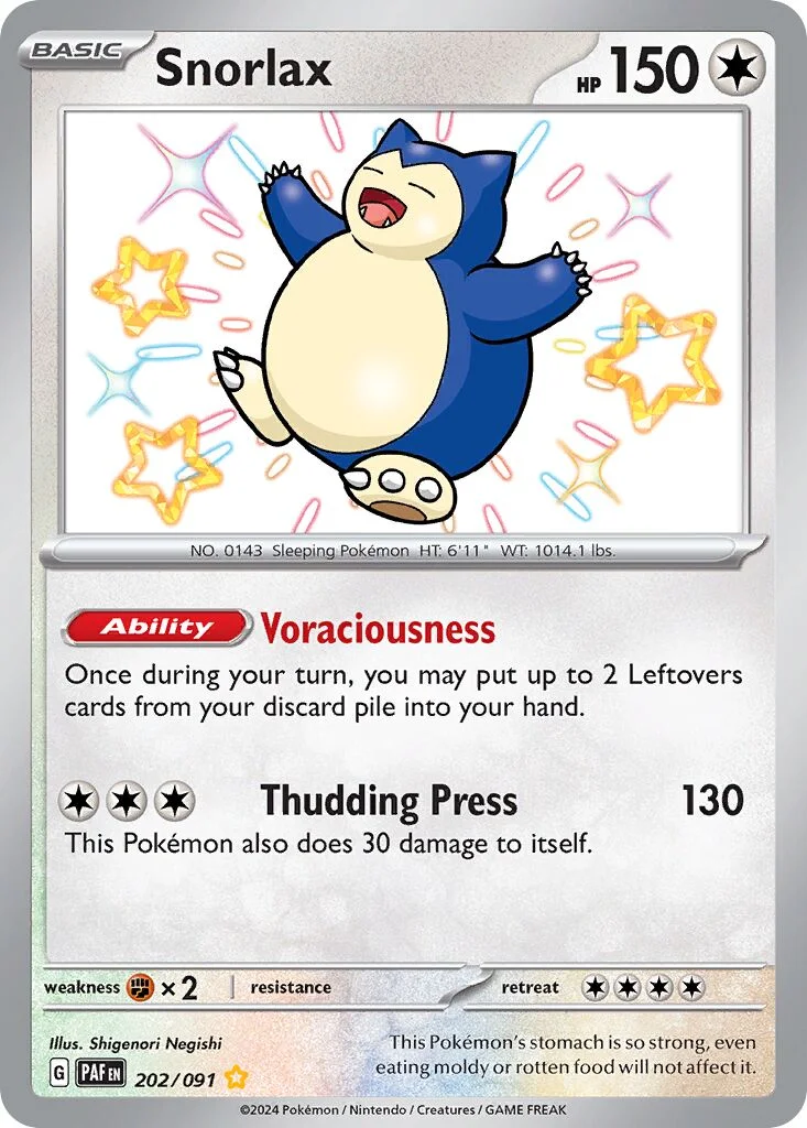 Snorlax 「PAF 202/091」「EN」