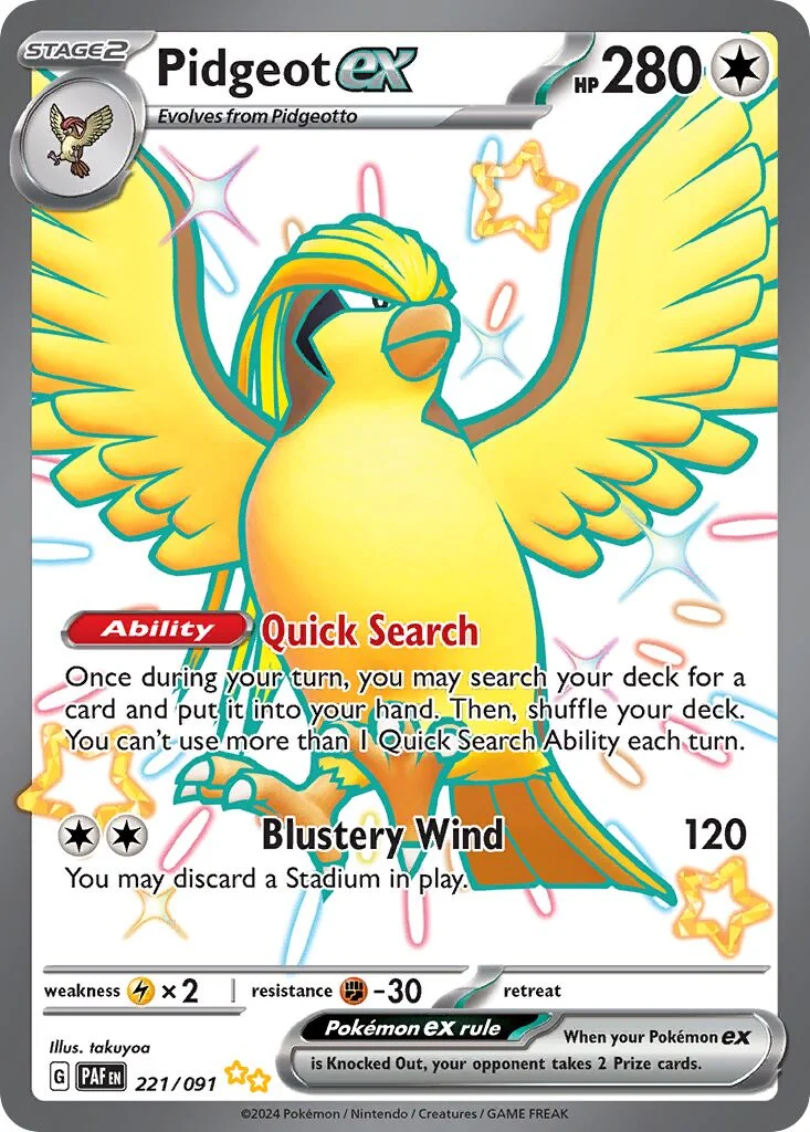 Pidgeot ex 「PAF 221/091」「EN」