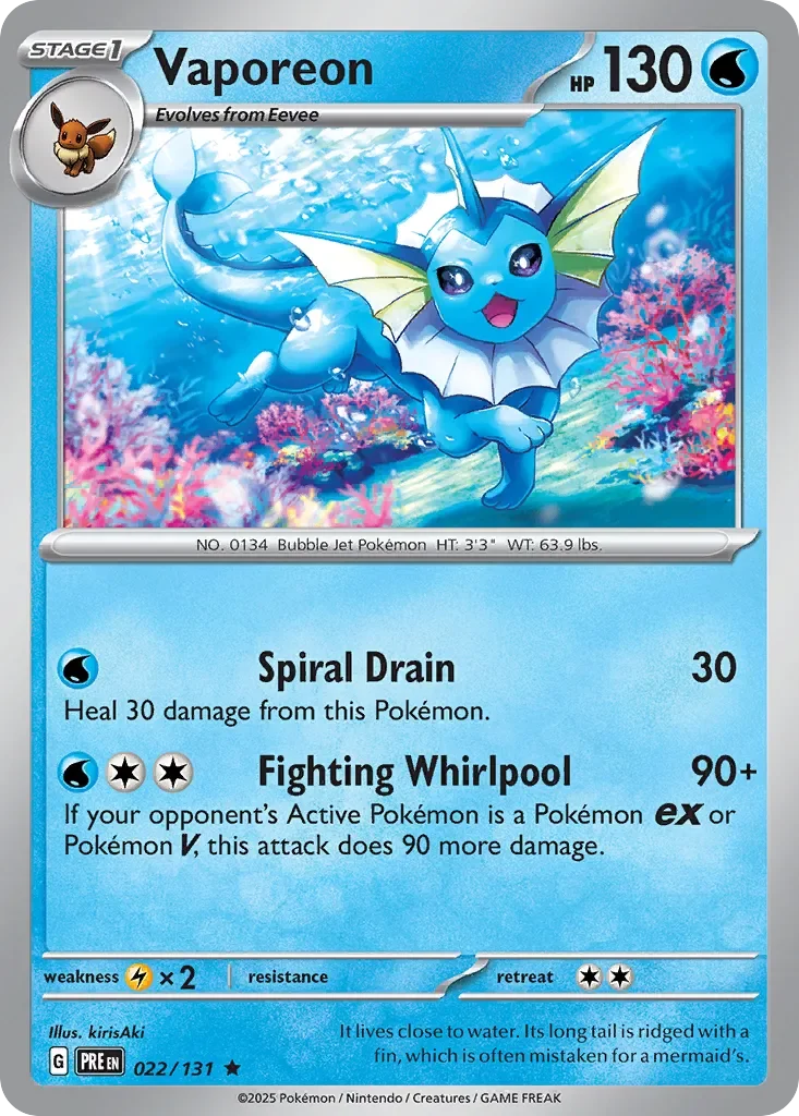 Vaporeon 「PRE 022/131」「EN」