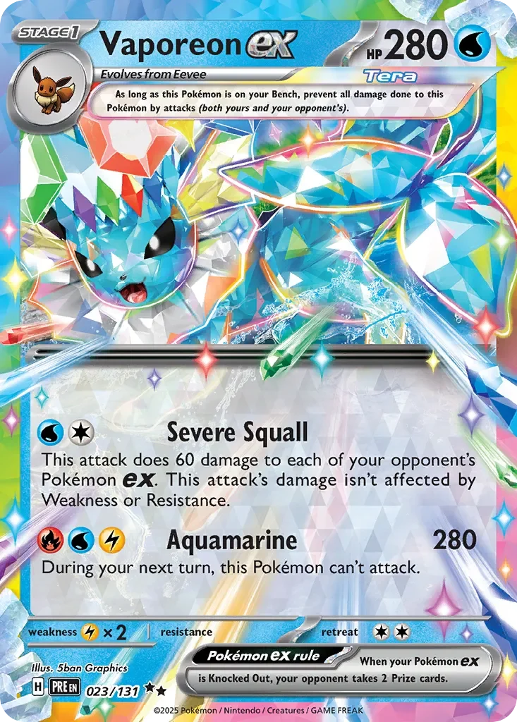 Vaporeon ex 「PRE 023/131」「EN」