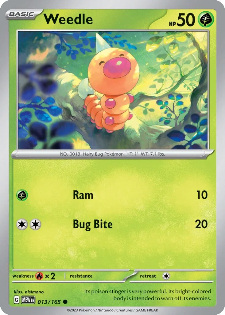 Weedle 「MEW 013/165」「EN」
